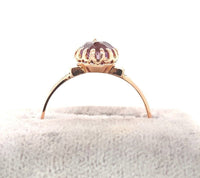 14k Yellow Gold Victorian Genuine Natural Amethyst Rose of Sharon Ring (#J6142)