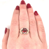 14k Yellow Gold 3.71ct Vibrant Spessartine Genuine Natural Garnet Ring (#J6146)