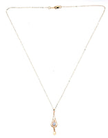 10k Yellow Gold Moonstone Lavaliere Pendant Jewelry (#J5638)