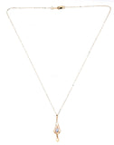 10k Yellow Gold Moonstone Lavaliere Pendant Jewelry (#J5638)