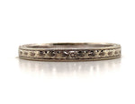 14k White Gold Woman's Wedding Band Jewelry Engraved Size 6 (#J5872)