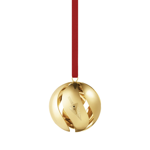 2022 Georg Jensen Christmas Holiday Ornament Ball Gold - New - 10020118