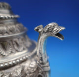 Dutch Sterling Silver Tea Pot w/Cast Mermaid Finial Flowers Putti Dragon (#6464)