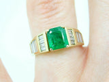 14K Gold 1 1/4ct Genuine Natural Emerald Ring with 3/4ct Diamonds (#J2646)