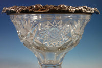 Wilcox Co. Cut Glass Punch Bowl with Sterling Silver Grapes (#2159)