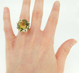 14k Golden Star Genuine Natural Quartz Ring (#J4244)