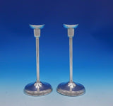 Ainar Axelsson Swedish .830 Silver Candlestick Pair 7 5/8" Modernism (#4901)