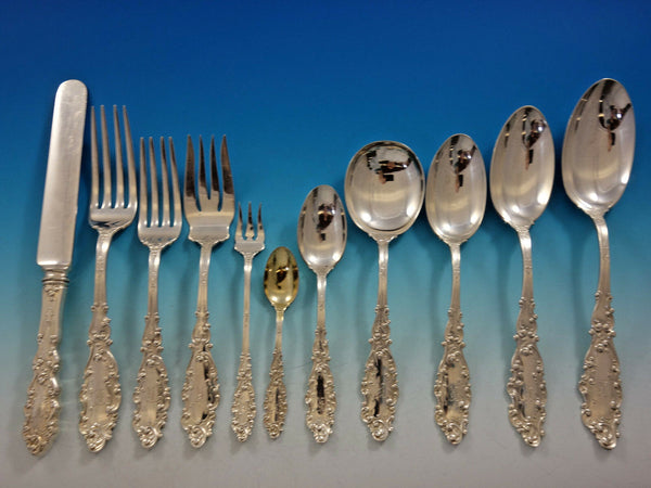 Luxembourg by Gorham Sterling Silver Flatware Set for 12 Service 132 pcs K Mono