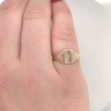 Small Antique 10k Yellow Gold Signet Ring with Engraved "RW" Monogram (#J6086)