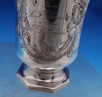 Wood and Hughes Coin Silver Baby Cup Chased Flowers Leaf Cartouche Footed #7419