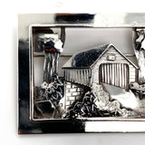 Handwrought Sterling Covered Bridge Pin by Dodson (#J5513)