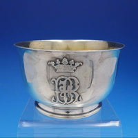 French Silver Bowl by E.C. with Applied Crown and Gold Washed Interior (#4218)