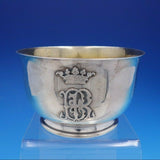 French Silver Bowl by E.C. with Applied Crown and Gold Washed Interior (#4218)