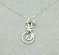14k White Gold Genuine Natural Diamond Swirl Pendant .15cts (#J725)