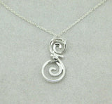 14k White Gold Genuine Natural Diamond Swirl Pendant .15cts (#J725)