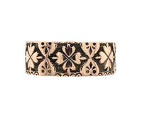 6k Victorian Low Garnet Gold Band Ring Size 6.75 Jewelry (#J6141)