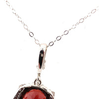 10k Gold Vintage 4.66 Carat Genuine Natural Garnet Pendant with Diamond (#J5577)