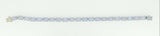 14k White Gold Blue Grey Genuine Natural Chalcedony Tennis Bracelet (#J4233)