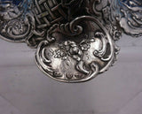 Dutch .800 Silver Candlestick Pair Repoussed Cherubs and Flowers 7 1/4" (#4071)