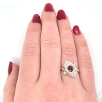 14k Yellow Gold GIA .71ct Genuine Natural Ruby and Diamond Ring Antique (#J6153)