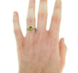 14k White Gold 1.20ct Oval Genuine Natural Peridot Ring w/Side Peridots (#J2362)