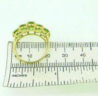 10k Yellow Gold Ring with Five Oval Genuine Natural Peridots (#J2311)