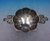 German Sterling Silver Bowl Eight Repoussed Flower Panels Flower Handles (#3944)