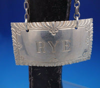 Williamsburg Shell by Stieff Sterling Silver Decanter Label "RYE" (#4358)