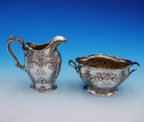 Cromwell by Gorham Sterling Silver Tea Set 3pc Art Nouveau with Flowers (#3279)