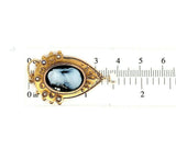 Incredible 14k Genuine Natural Black White Agate Stone Cameo Earrings (#J5511)