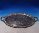 Repousse by Kirk Sterling Silver Tea Tray Hand Engraved Leaves Rolled Edge #7181