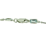 9k White Gold Genuine Natural Aquamarine Bracelet (#J4809)
