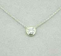 14k White Gold 3/4 Carat Genuine Natural Diamond Slide Necklace Pendant (#J773)