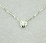 14k White Gold 3/4 Carat Genuine Natural Diamond Slide Necklace Pendant (#J773)