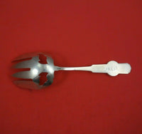 Medallion by Unknown Coin Silver Buffet Fork Bright-Cut Pierced 7 3/4"