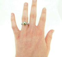 14k White Gold 9mm Pistachio Tahitian Pearl Ring (#J5104)