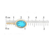 14k Yellow Gold 8.76ct Genuine Natural Turquoise and Diamond Earrings (#J6116)