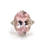 14k Gold Large 8.77ct Pink Genuine Natural Morganite Filigree Ring (#J5763)