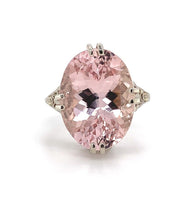14k Gold Large 8.77ct Pink Genuine Natural Morganite Filigree Ring (#J5763)