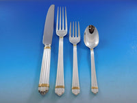 Aria Gold by Christofle France Silverplate Flatware Service Set Dinner In Box