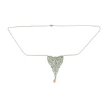 Large Platinum Diamond Necklace with Conch Pearl (#J4784)