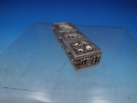 Sterling Silver Pill Box 3 Sections GW Interior Repousse 2 1/2" x 7/8" (#6692)