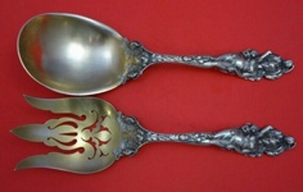 Love Disarmed by Reed and Barton Sterling Silver Salad Serving Set 2pc GW AS Old