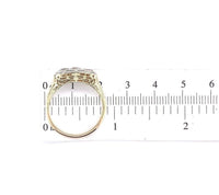 14k Gold Art Deco Genuine Natural Diamond Three Stone Filigree Ring (#J5586)