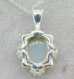 14k Gold 2.30ct Genuine Natural Opal and Emerald Pendant with 18" Chain (#4189)