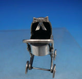 Italian Sterling Silver Figurine Baby Pram / Stroller w/ Movable Wheels (#6753)