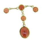 14k Yellow Gold 11 Genuine Natural Garnet Drop Necklace 7 Carats (#J4194)