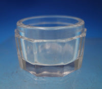 Sterling Silver and Glass Dresser Jar Floral Design on Lid 1 1/4" x 2" (#6838-2)