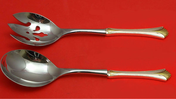 Regency Shell Gold by Lunt Sterling Silver Salad Serving Set 2pc HHWS  Custom