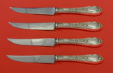 Rose by Kirk Sterling Silver Steak Knife Set 4pc HHWS  Custom Made 8 1/2"